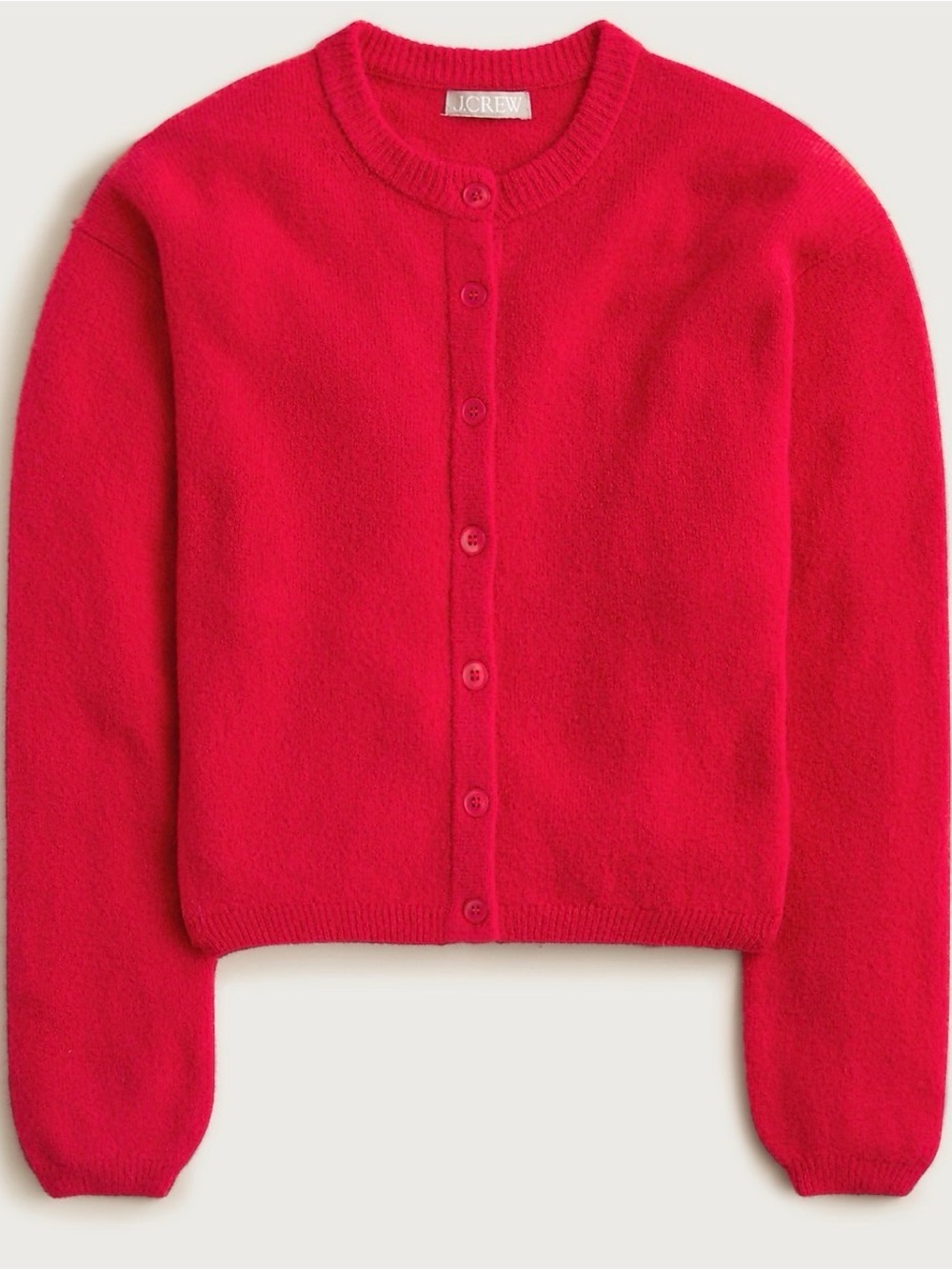 J. CREW | Supersoft bubble-hem cardigan - Cherry Red | Size: Medium